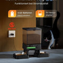 Oneisall 5L Futterautomat Katze 2 Näpfe, Katzenfutter Automat Mit Einem Knopf, Einfache Bedienung, Futterspender Für Katzen/Hunde, Mit Edelstahlschüssel, Voice Recorder, Für Kleine/Mittlere Haustiere