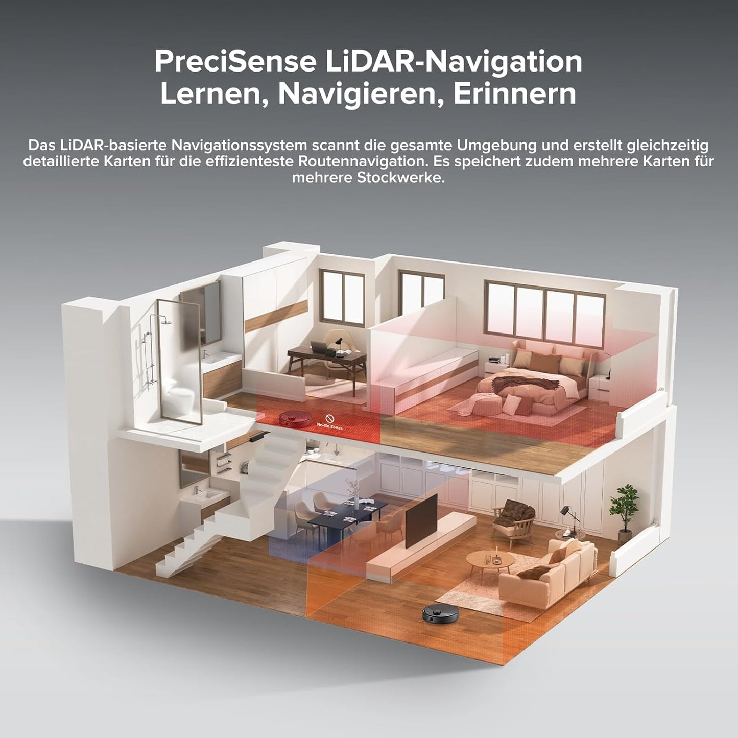 Roborock Q10 X5 Saugroboter Mit Wischfunktion, 10.000 Pa Saugkraft, Dual Anti-Tangle System, Jawscrapers Bürste, Intelligente Hindernisvermeidung, Saug Und Wischroboter Für Tierhaare&Teppiche, Schwarz