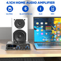 4.1-Kanal Verstärker, 1600W Mini Hifi Verstärker, Bluetooth 5.0 Für Heimlautsprecher 40W X 4 + Active Subwoofer Von 110-240V Bis 12V Mit USB TF Steckplatz MP3 Player Mit Fernbedienung