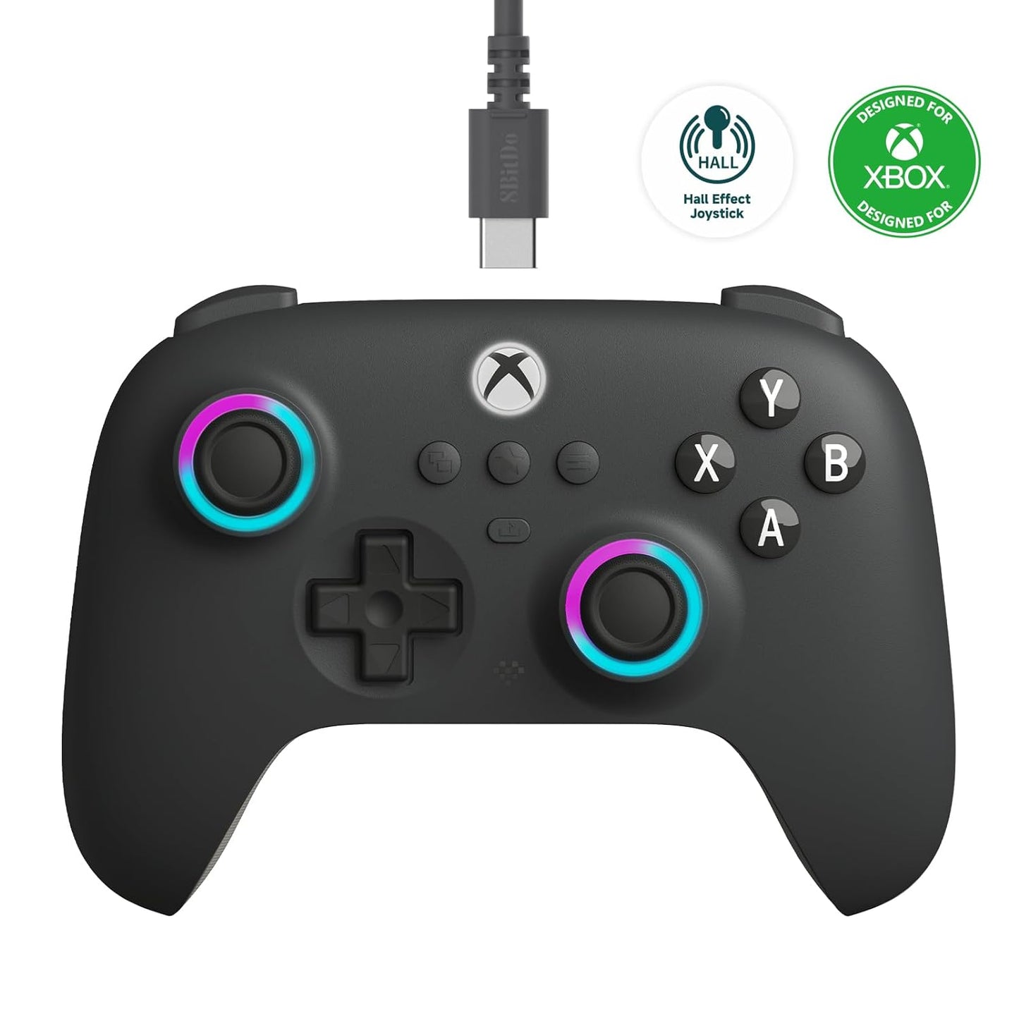 Ultimate C Wired Controller for Xbox, RGB Lighting Fire Ring and Hall Effect Joysticks, Compatible with Xbox Series X|S, Xbox One, Windows 10/11 - Officially Licensed (Dark Gray)