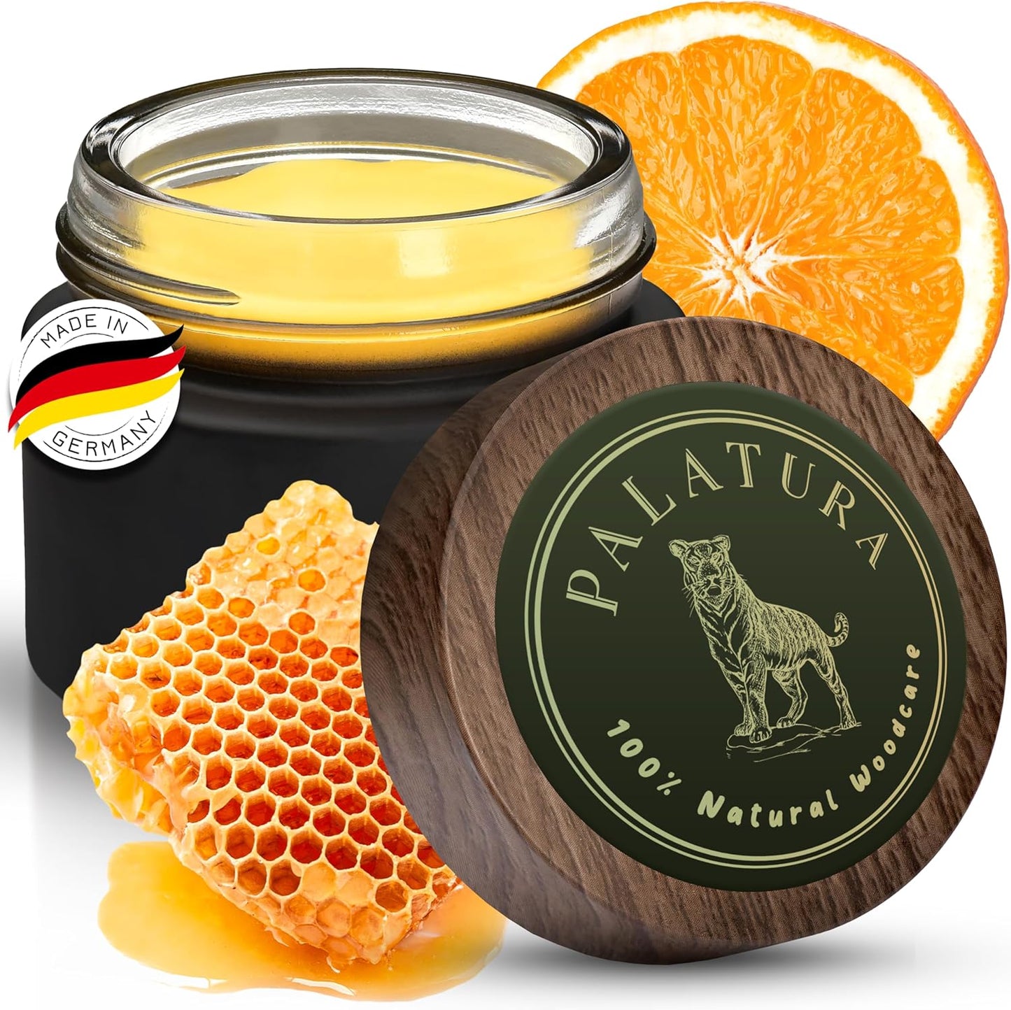 100% Natural Woodcare, Natürliche Holzpflege, Premium Holzwachs, Holzschutz Innen Und Außen, Möbelwachs, Möbelpflege Mit Bienenwachs Und Leinöl, 100Ml, Sehr Ergiebig