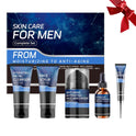 Herren Hautpflege Set, Anti-Aging Gesichtspflege Set Mit Reiniger,Peeling,Serum,Augencreme & Gesichtscreme, Straffende Geschenke Skincare Set Für Männer Weihnachtsgeschenke Herren Pflegeset (5-Teilig)