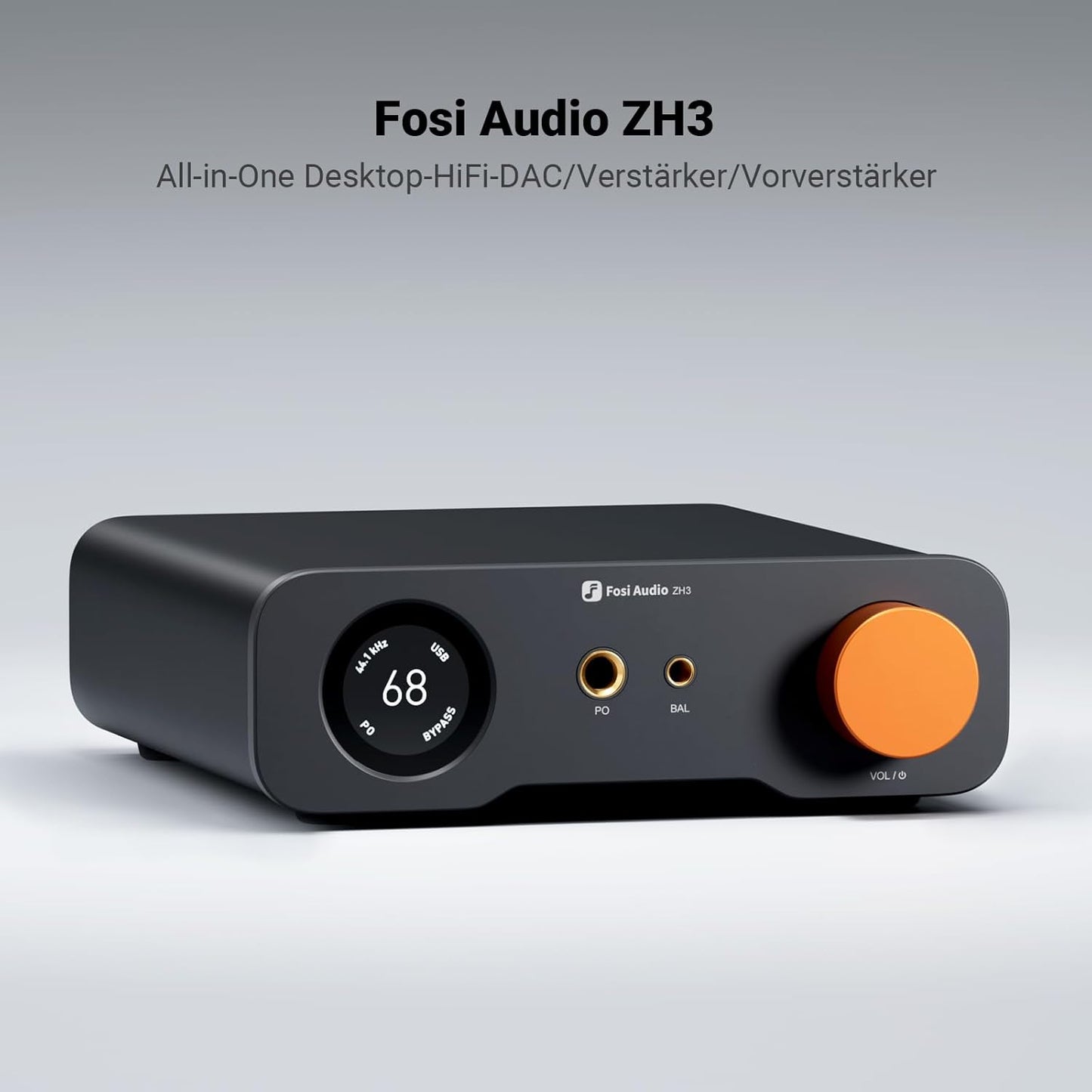 Fosi Audio ZH3 Full Balanced Hifi Vorverstärker, DAC Kopfhörerverstärker Mit AKM4493SEQ XMOS XU316 PCM 768Khz Für Verstärker, Usb/Optical/Coax/Rca/12V Trigger Eingang, Xlr/Rca/4.4Mm/6.35Mm Ausgang