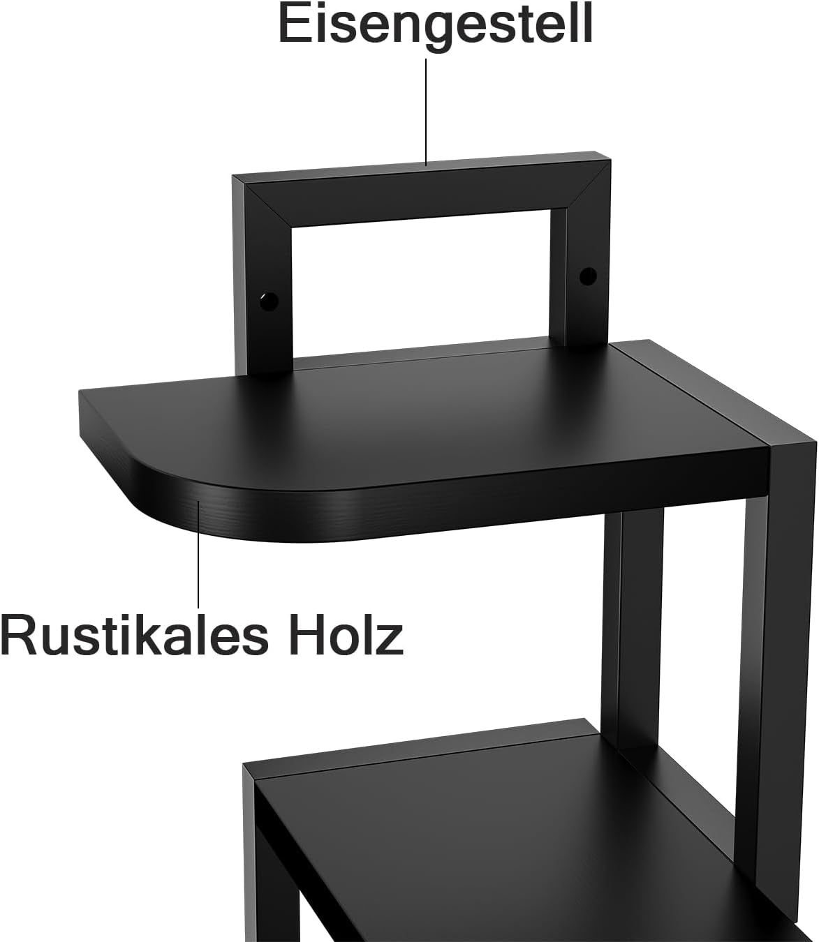 Eckregal Hängend Set Aus 4, Rustikale Holz-Wandaufbewahrung Für Kinderzimmer Bücherregal, Niedliches Eck-Wandregale Aus Holz Für Badezimmer Wohnzimmer Küchendekoration, Schwarz