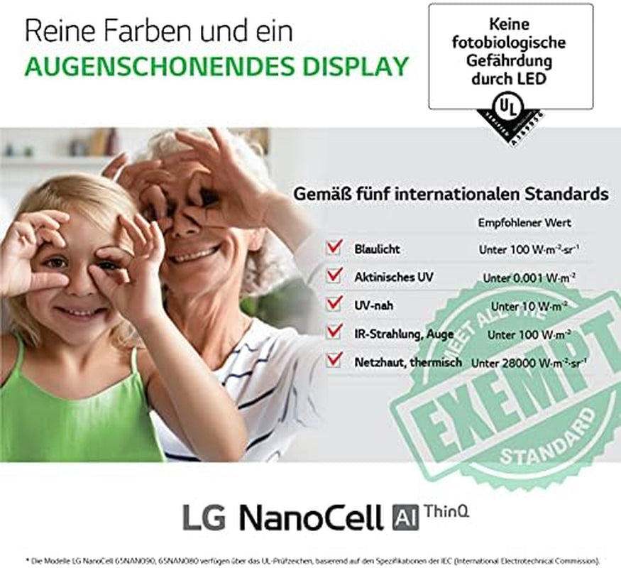 LG Electronics 55NANO759PR TV 139 Cm (55 Zoll) 4K Nanocell Fernseher (Active HDR, 60 Hz, Smart TV) [Modelljahr 2021], Schwarz