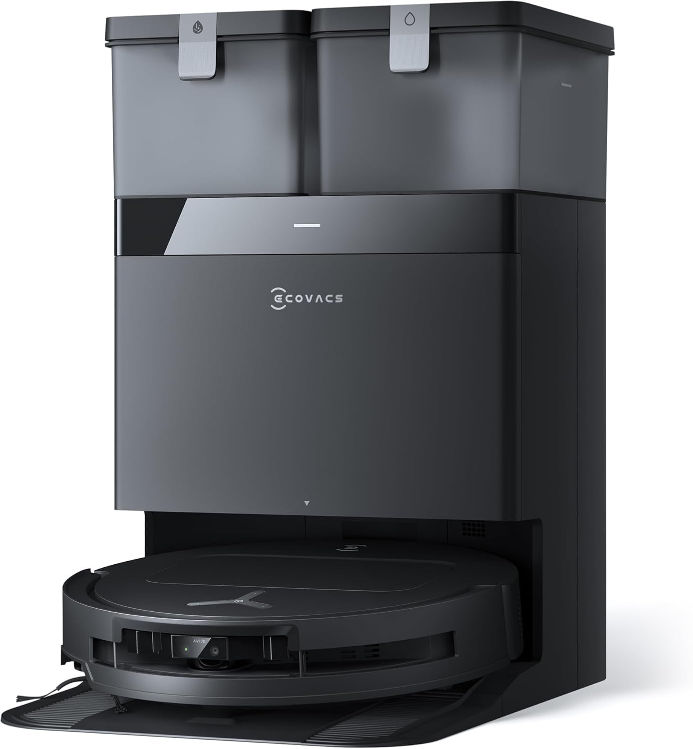 ECOVACS DEEBOT T50 OMNI Gen2 Saugroboter Mit Wischfunktion, 21.000 Pa, Ausziehbare Seitenbürste Und Mopp, Zerotangle 2.0, Moppwäsche Mit 75°C Heißem Wasser, All-In-One Station, Ultradünn 81 Mm,Schwarz