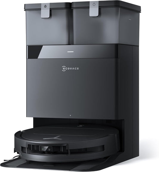 ECOVACS DEEBOT T50 OMNI Gen2 Saugroboter Mit Wischfunktion, 21.000 Pa, Ausziehbare Seitenbürste Und Mopp, Zerotangle 2.0, Moppwäsche Mit 75°C Heißem Wasser, All-In-One Station, Ultradünn 81 Mm,Schwarz