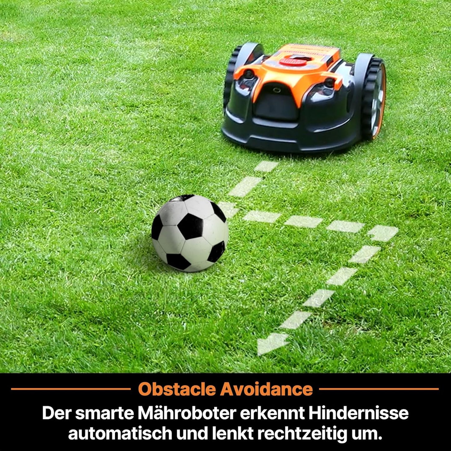 Lawnmaster Ocumow®16 Mähroboter Kabellos Für Rasenflächen Bis Zu 200 ㎡ Hindernisvermeidung Geräuscharmer Mähroboter Ohne Begrenzungskabel VBRM16 Plus