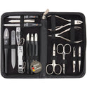 DREI SCHWERTER - 16-Tlg. Maniküre Pediküre Set 'Cinisello' Hochwertiges Nageletui Aus Echtleder Für Die Hand- Und Fußpflege Inhalt: Nagelschere, Nagelknipser, Pinzette Und Vieles Mehr!