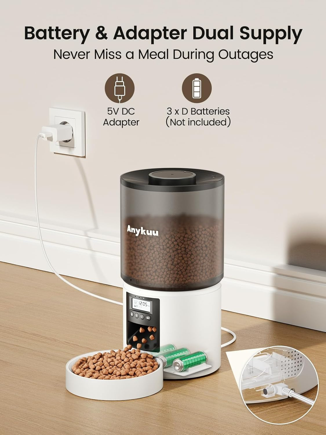 Futterautomat Katze & Hund 4L Pet Feeder Cat Mit Timer & Portionskontrolle 1-6 Mahlzeiten Pro Tag Trockenfutterspender Hunde Mit 10S Aufnahmefunktion Für Kleine/Mittlere Haustiere