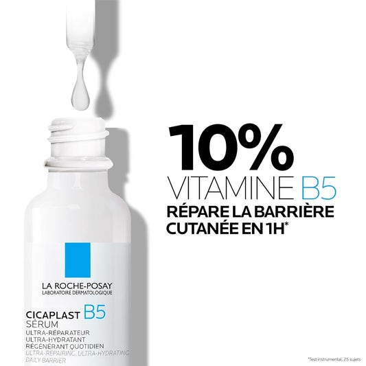 La Roche Posay Cicaplast B5 Serum, Schützend, Reparierend Und Feuchtigkeitsspendend Fürs Gesicht, Bei Hautrötungen Und Fahlem Teint, Mit Dexpanthenol, Glycerin Und Hyaluronsäure, 30 Ml
