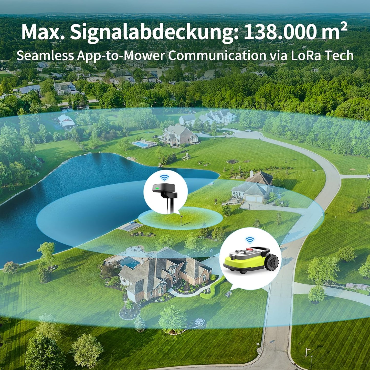 M10 Rasenmäher Roboter, Mähroboter Ohne Begrenzungskabel Für Rasenflächen Bis 1000M², Vision+Rtk Fusion-Mapping ,Smart-Navigation, Hindernisvermeidung, App-Steuerung