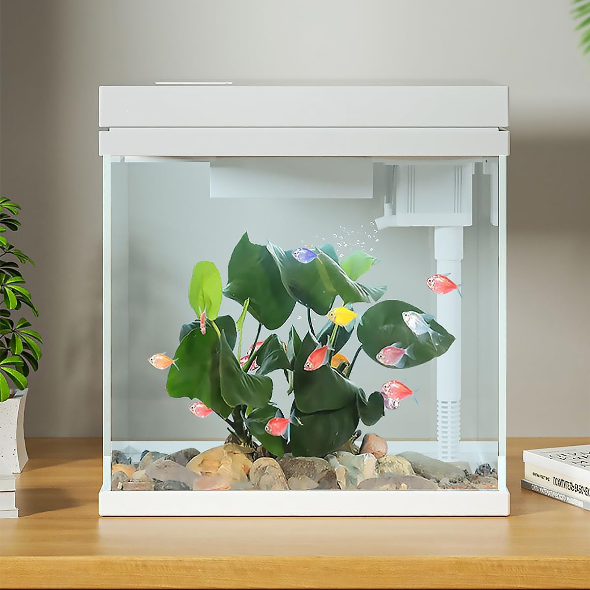 13.5L Nano Fischtank Aquarium Mit Led-Leuchten & Filtersystem, Filtermedien, Tropischeaquarien (13.5L)
