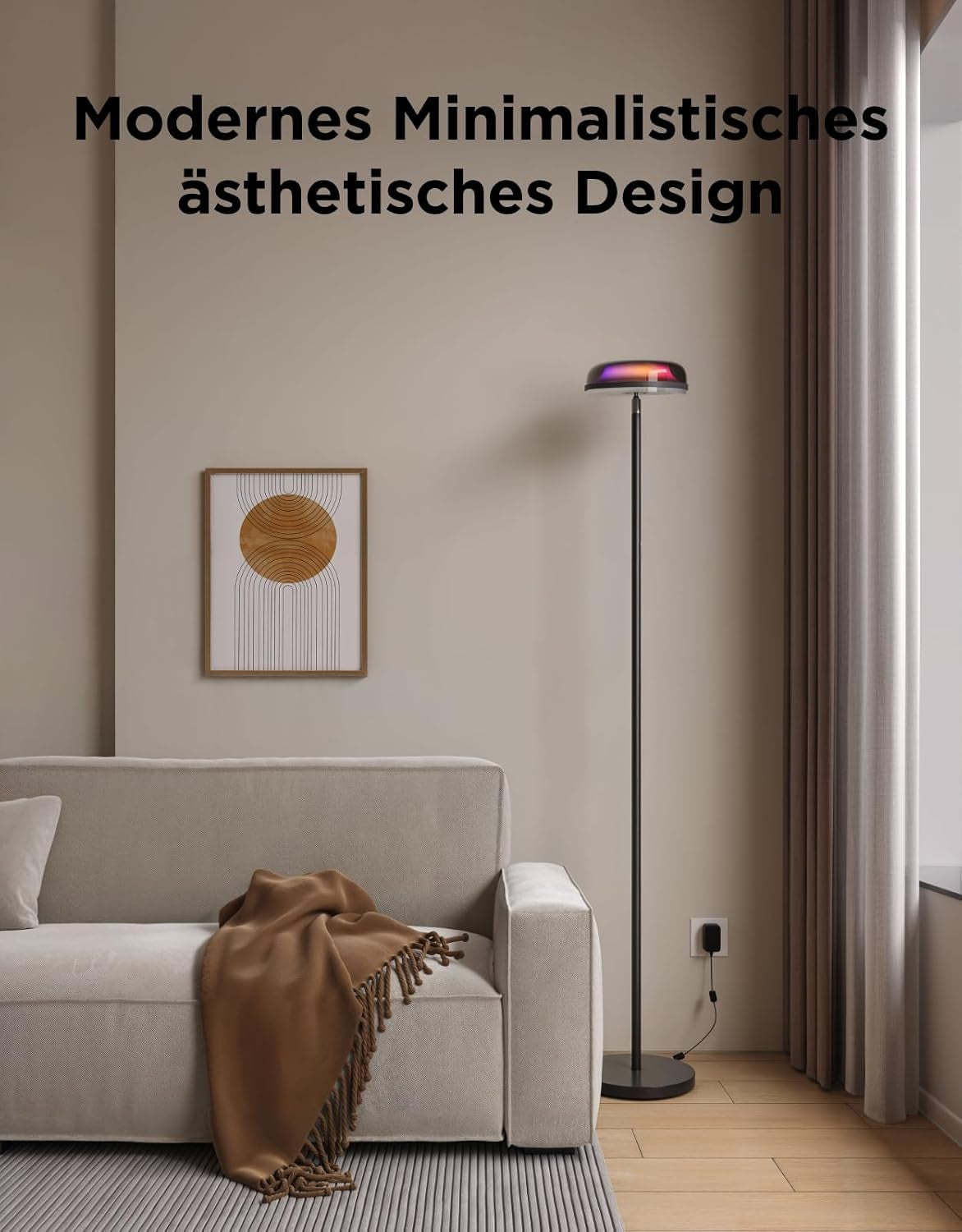 Govee Stehlampe Wohnzimmer Deckenfluter Wellenbeleuchtung RGBICWW, Dreizonenbeleuchtung Stehlampe, 80+ Szenenmodi, 2700-6500K, 1000LM, Kompatibel Mit Matter Und Alexa, Für Wohnzimmer, Schlafzimmer