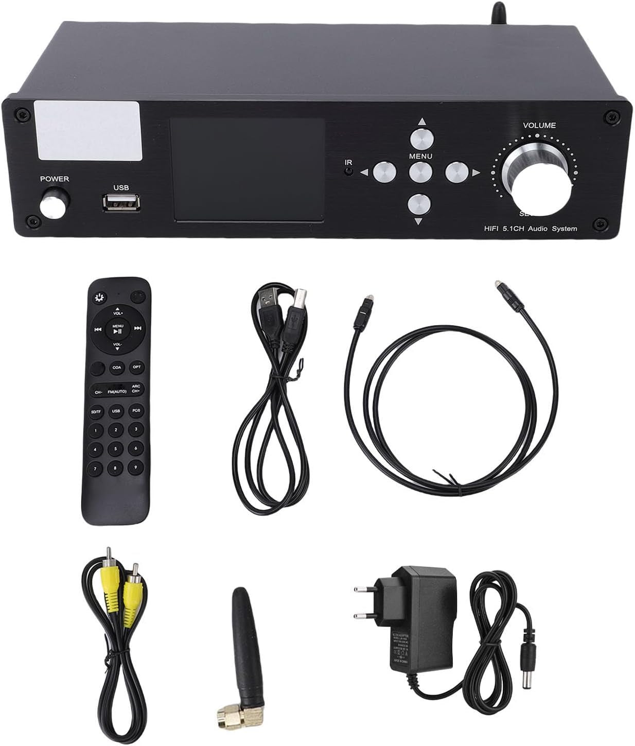 VBESTLIFE 5.1 Surround Sound Decoder, DTS AC3 LPCM Audio Decoder Mit Bluetooth 5.0, Optischer Koaxialeingang, Für Heimkino-Dvd-Player Tv-Set-Top-Box (Eu-Stecker)