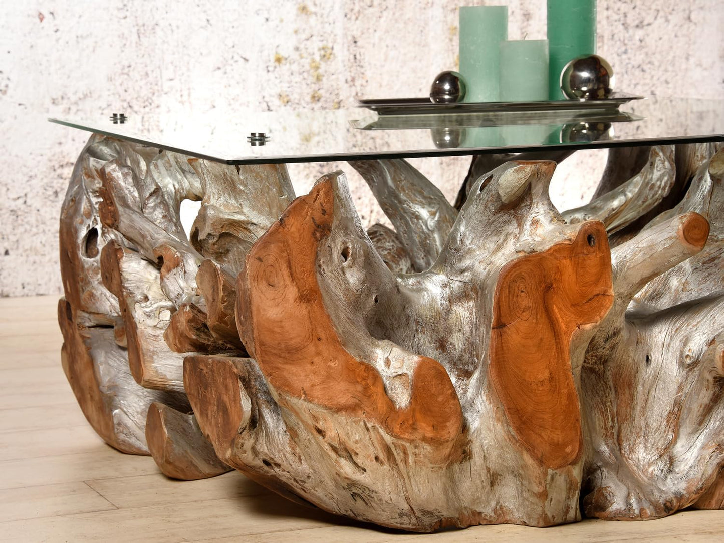 Sofatisch 100X100 Cm Aus Wurzelholz Couchtisch Wohnzimmertisch Holz Schwemmholz Recycling