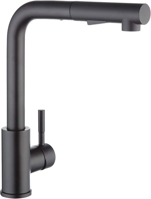 CECIPA Hochdruck Wasserhahn Küche Schwarz, Küchenarmatur Ausziehbar, Spültischarmatur Mit Brause Zwei Wasserstrahlarten, Armatur Küche 360° Schwenkbar, Mischbatterie Küche Edelstahl, X203B