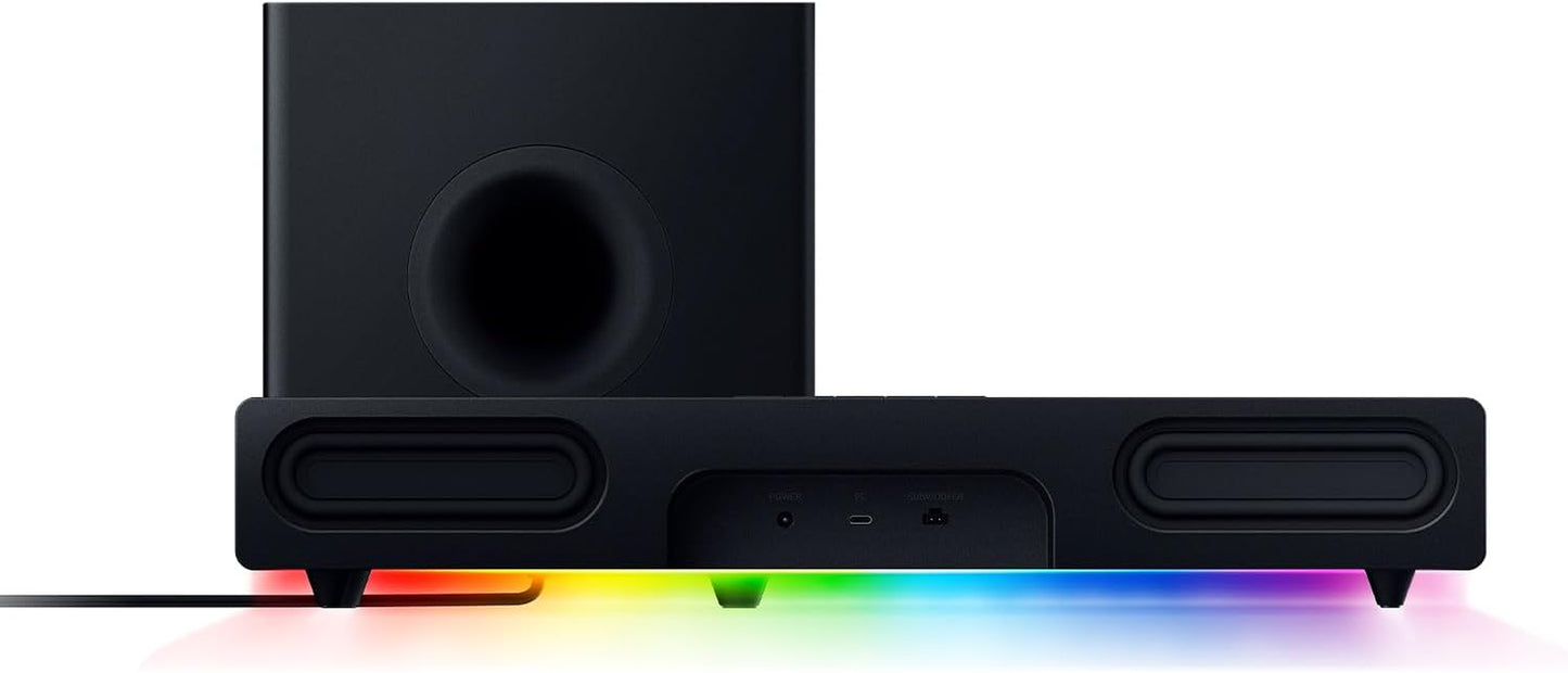 Razer Leviathan V2 - Pc-Gaming-Soundbar (Mit Dolby 5.1 Surround Sound, Leistungsstarkem Subwoofer Für Tiefe Bässe, Ideal Für Gaming, Filme Und Musik) Schwarz