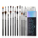 Jessup Pinselset Makeup Pinsel Lidschattenpinsel Set 28 Stk Augenpinsel Set Professionelles Augen Make up Pinsel Set Augenpinselset Lidschattenpinselset Eyeshadow Eye Brush Set Schwarz Silber T341
