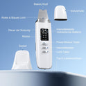 Skin Scrubber Ultraschall, Porenreiniger Gesicht Mit 4 Modi Und Einstellbarer Intensitä, Rotes Blaues Licht, Led-Anzeige Und 5-Minuten-Autoabschaltung Mitesserentferner Gesichtsreinigung Gerät