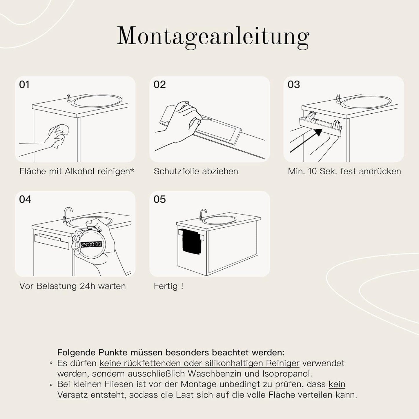 Designfabrik Hamburg Handtuchhalter Ohne Bohren | Handtuchhalter Wand Für Bad & Küche | Handtuchring | Wandhalter Selbstklebend Für Badezimmermöbel | Handtuchhalter Schwarz 40 Cm | Modernes Design