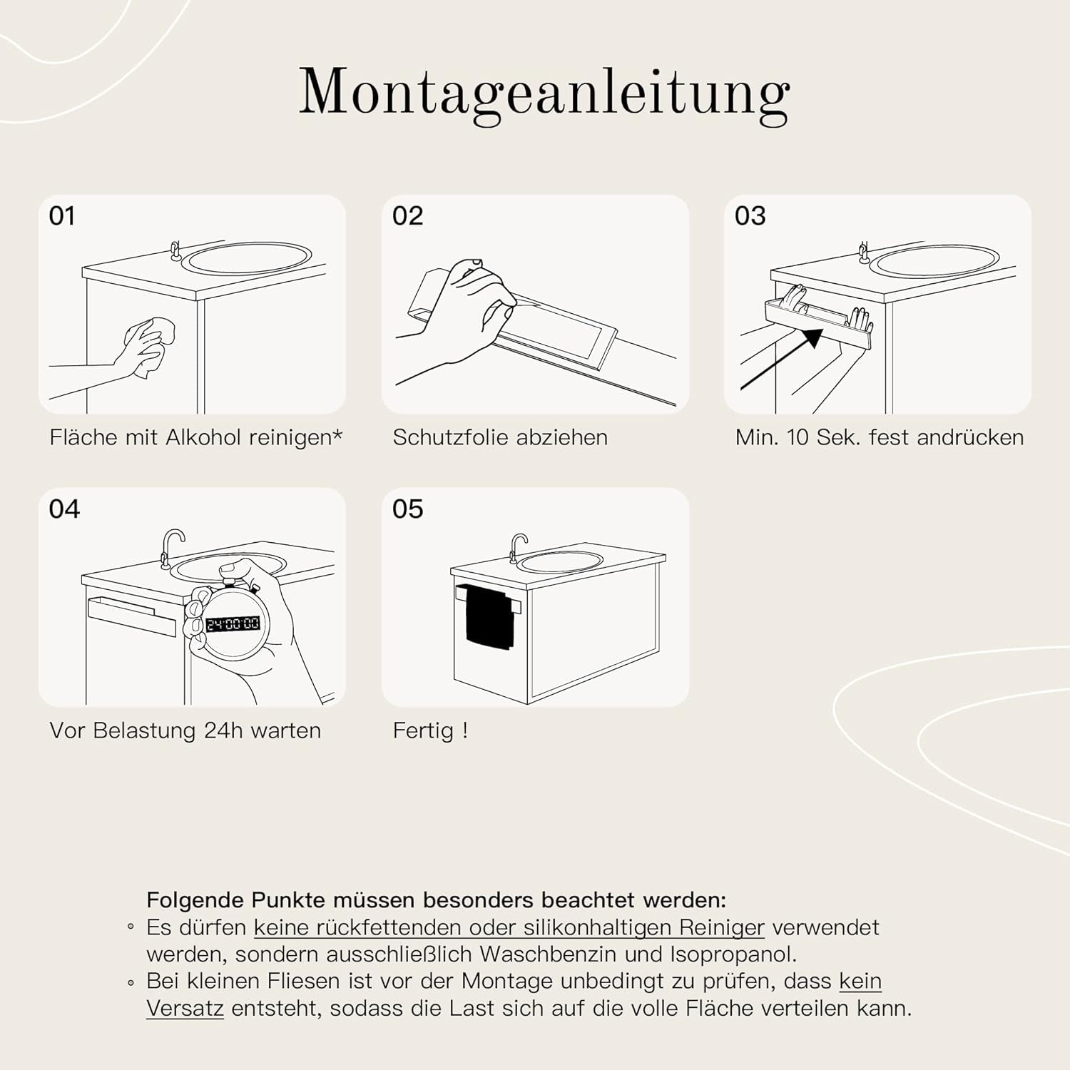 Designfabrik Hamburg Handtuchhalter Ohne Bohren | Handtuchhalter Wand Für Bad & Küche | Handtuchring | Wandhalter Selbstklebend Für Badezimmermöbel | Handtuchhalter Schwarz 40 Cm | Modernes Design