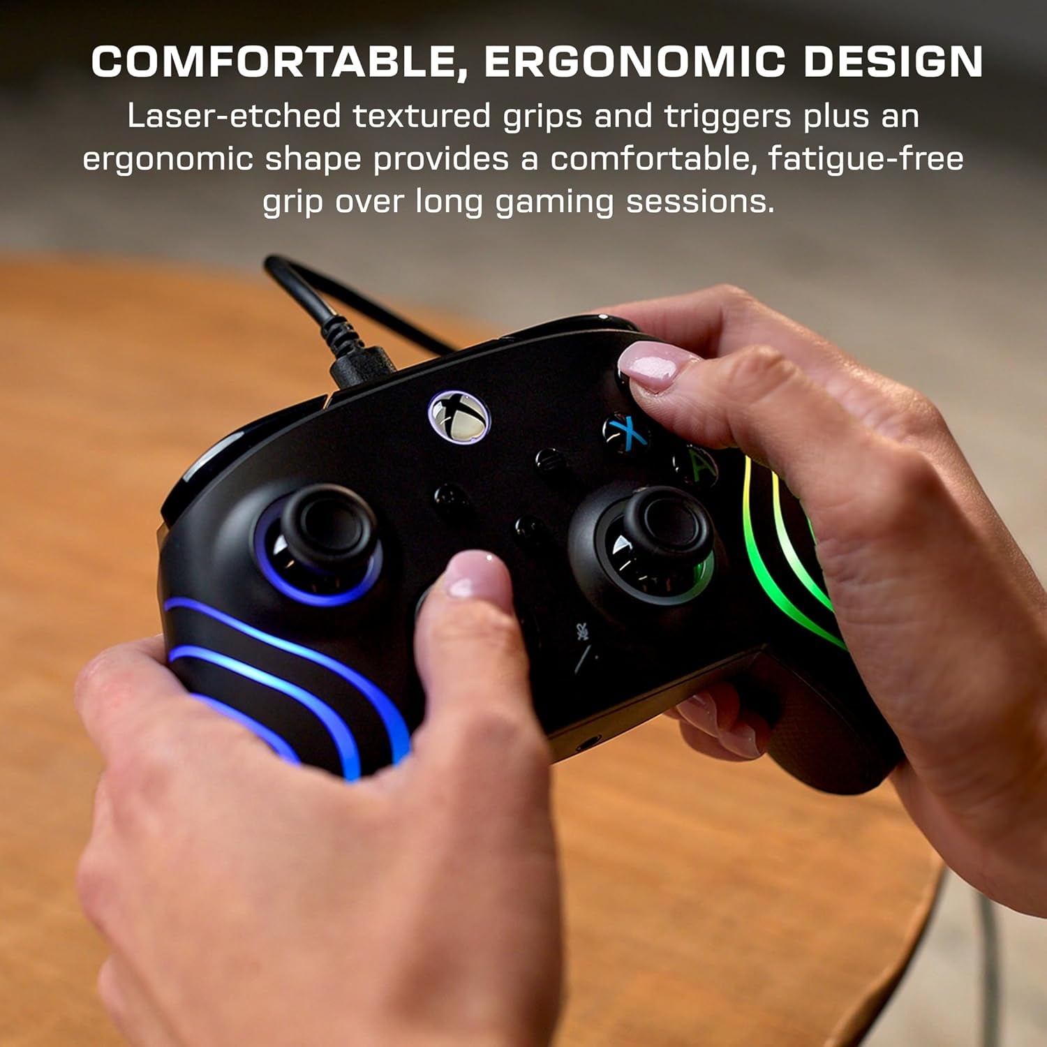 Turtle Beach Afterglow Wave Controller Schwarz Wired RGB Gaming Controller – Lizenziert Für Xbox Series X Oder S, Xbox One Und Windows