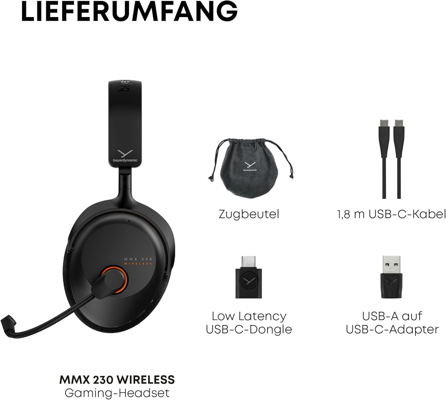 Beyerdynamic MMX 230 Wireless Gaming Headset Mit ANC Und Bluetooth® 6.0, 60 Stunden Akkulaufzeit, Ersetzbarem Akku, in Schwarz