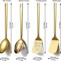 Homquen Gold Küchenutensilien Set 4Pcs, Titan Gold Beschichtung Edelstahl Kochutensilien Set, Küchenwerkzeuge Spatel Set, Kochlöffel, Home Essentials Küchengeräte Zubehör