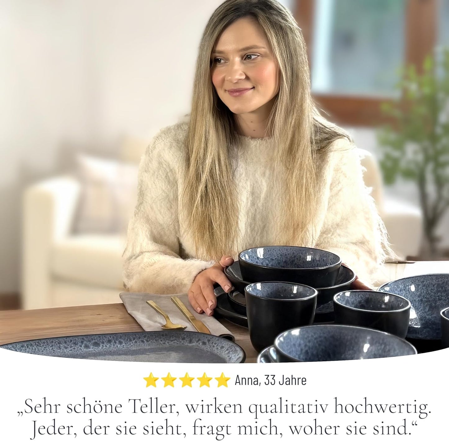 Steingut Geschirrset 6 Personen Ibiza 24 Tlg. TESTSIEGER, Traumhaftes Mediterranes Steingut Geschirr Set, Schüssel- Und Teller Set, Tafelservice 6 Personen, Geschirrsets Pure Living in Grau