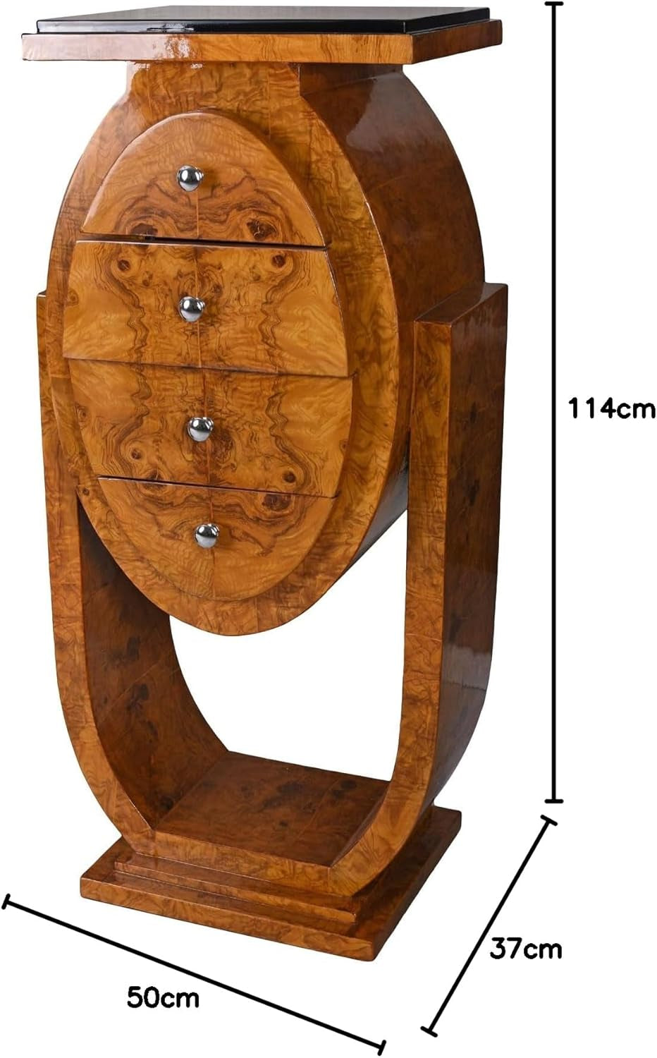 Art Deco Kommode Lyra Schrank Wäschekommode 20Er Jahre Möbel Wurzelholz 50X27 Cm Cat009 Palazzo Exklusiv