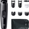 Braun All-In-One Series 3, 8-In-1 Multigroom, Barttrimmer, Nasenhaartrimmer, Haarschneider, Haarschneidemaschine Für Gesicht Und Kopf, 50 Min Akku, 14 Längen (3–21 Mm), Wasserdicht, AIO3545, Schwarz