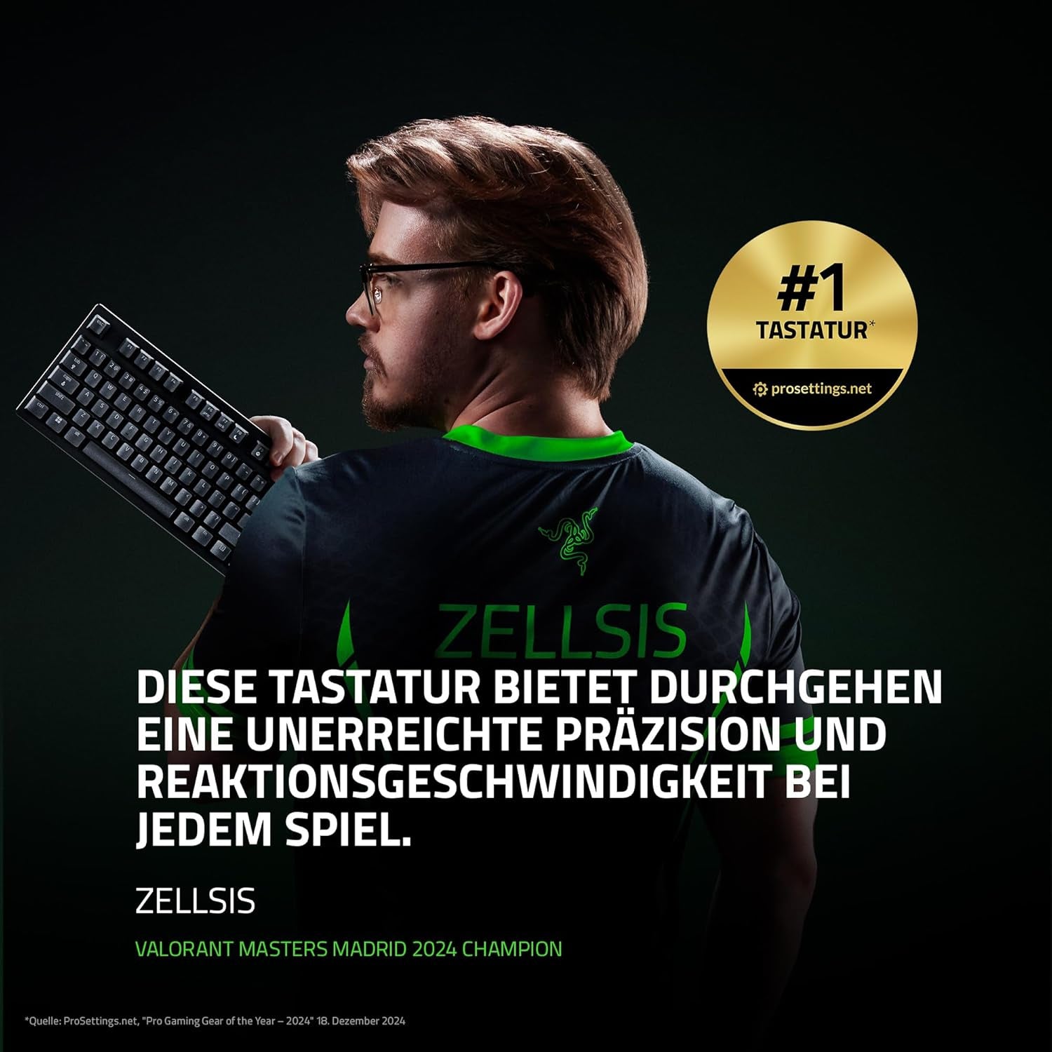 Razer Huntsman V3 Pro Tenkeyless - Analoge Optische TKL E-Sport PC Gaming-Tastatur Ohne Ziffernblock - Snap Tap - Rapid Trigger - Digitaler Drehregler & Steuerungstaste - QWERTZ De-Layout | Schwarz