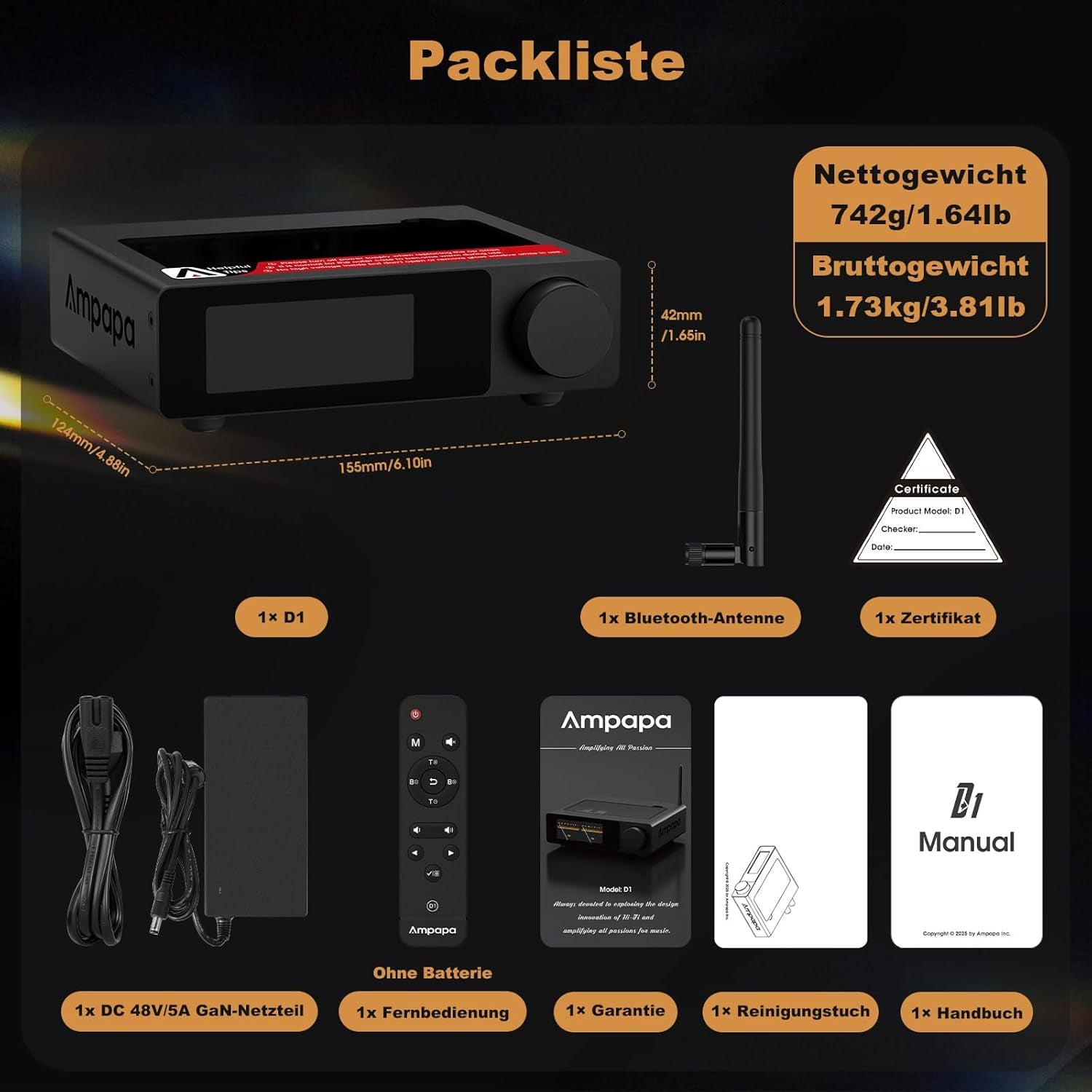 D1 2-Kanal Bluetooth Verstärker: Hifi 300W×2 Stereo Amplifier Mit HPF | Digitalem Vu-Meter | SUB Pre-Out | Symmetrischem Trs-Eingang | Klangregelung & Fernbedienung Für Heimkino- Und Regalla