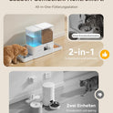 Rojeco 2-In-1 Futterautomat Und Wasserspender, 5L Trockenfutter Automat Für Katzen Mit 3.5L Wassertank, Programmierbarer Futterspender Katze Mit Led-Display, Für Kleine Und Mittelgroße Haustiere