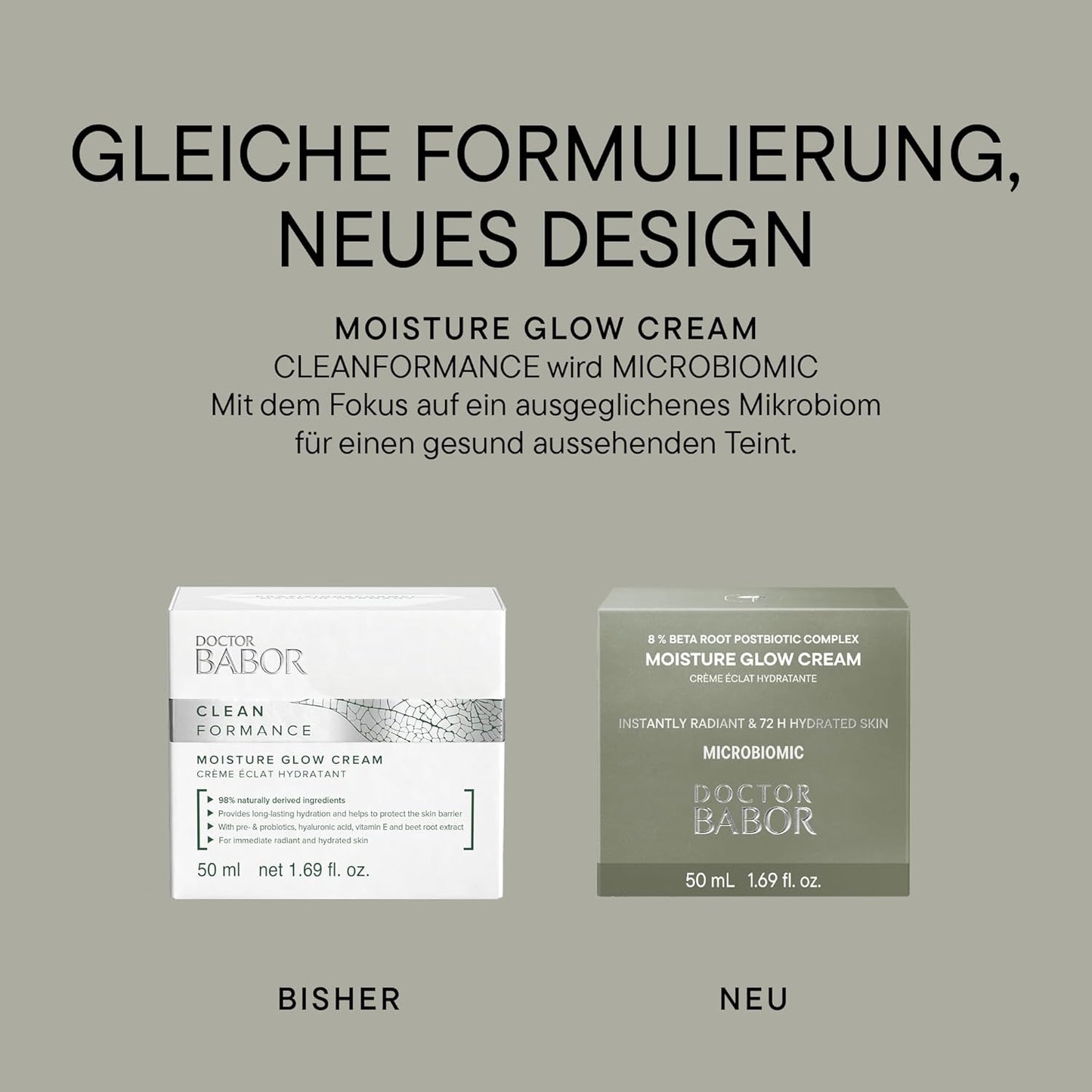 DOCTOR BABOR Microbiomic Moisture Glow Cream (50 Ml) – Vegane Feuchtigkeitscreme Mit Rote Beete Komplex Und Hyaluronsäure – Professionelle Gesichtspflege Für Intensive Feuchtigkeit