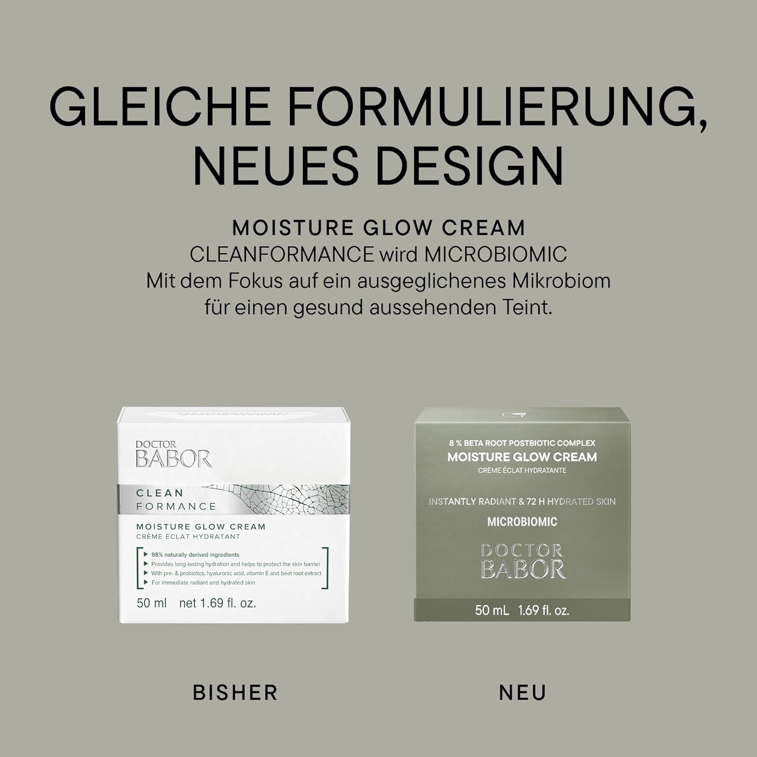 DOCTOR BABOR Microbiomic Moisture Glow Cream (50 Ml) – Vegane Feuchtigkeitscreme Mit Rote Beete Komplex Und Hyaluronsäure – Professionelle Gesichtspflege Für Intensive Feuchtigkeit