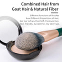 Naturfaser Und Ziegenhaar Make-Up Pinsel Set Professionell - Kombinierte Haar Kosmetikpinsel Mit Handtasche, Grün - Natürliche Pinsel - Moyu