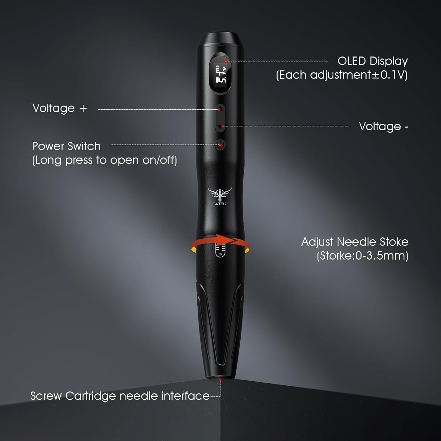 TATELF Kabellos Permanent Make up Maschine Mit 2 Stück Handgriff 10 Stück Patronennadeln Microblading Zubehör Für Lip Eyeliner Ombre Powder Brows Microshading Zubehör