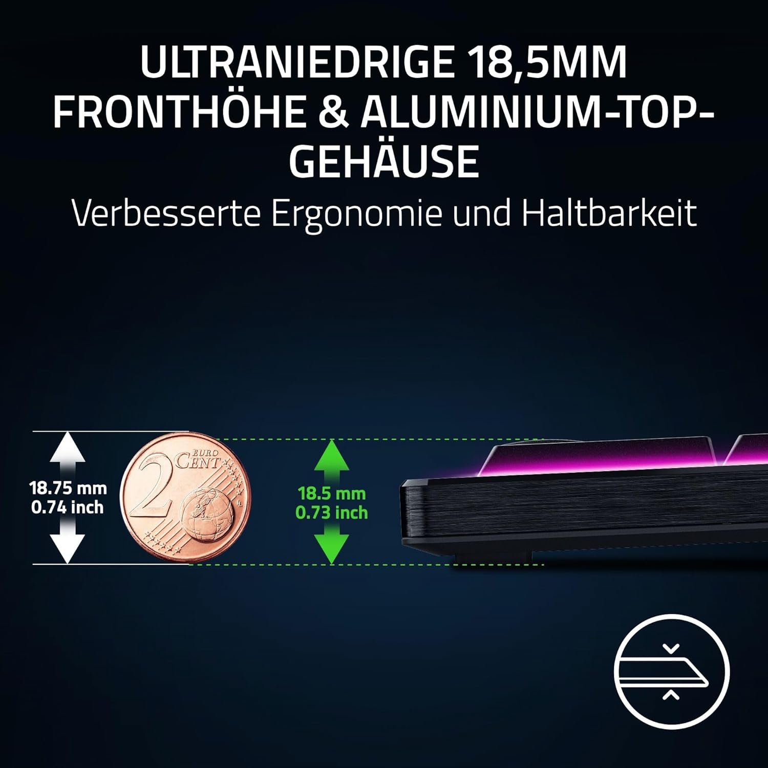 Razer Blackwidow V4 Low-Profile Hyperspeed - Kabellose, Flache Mechanische Gaming-Tastatur (Hyperspeed Wireless & BT, Multifunktionaler Drehregler & 11 Funktionstasten) Orange Switches | De-Layout