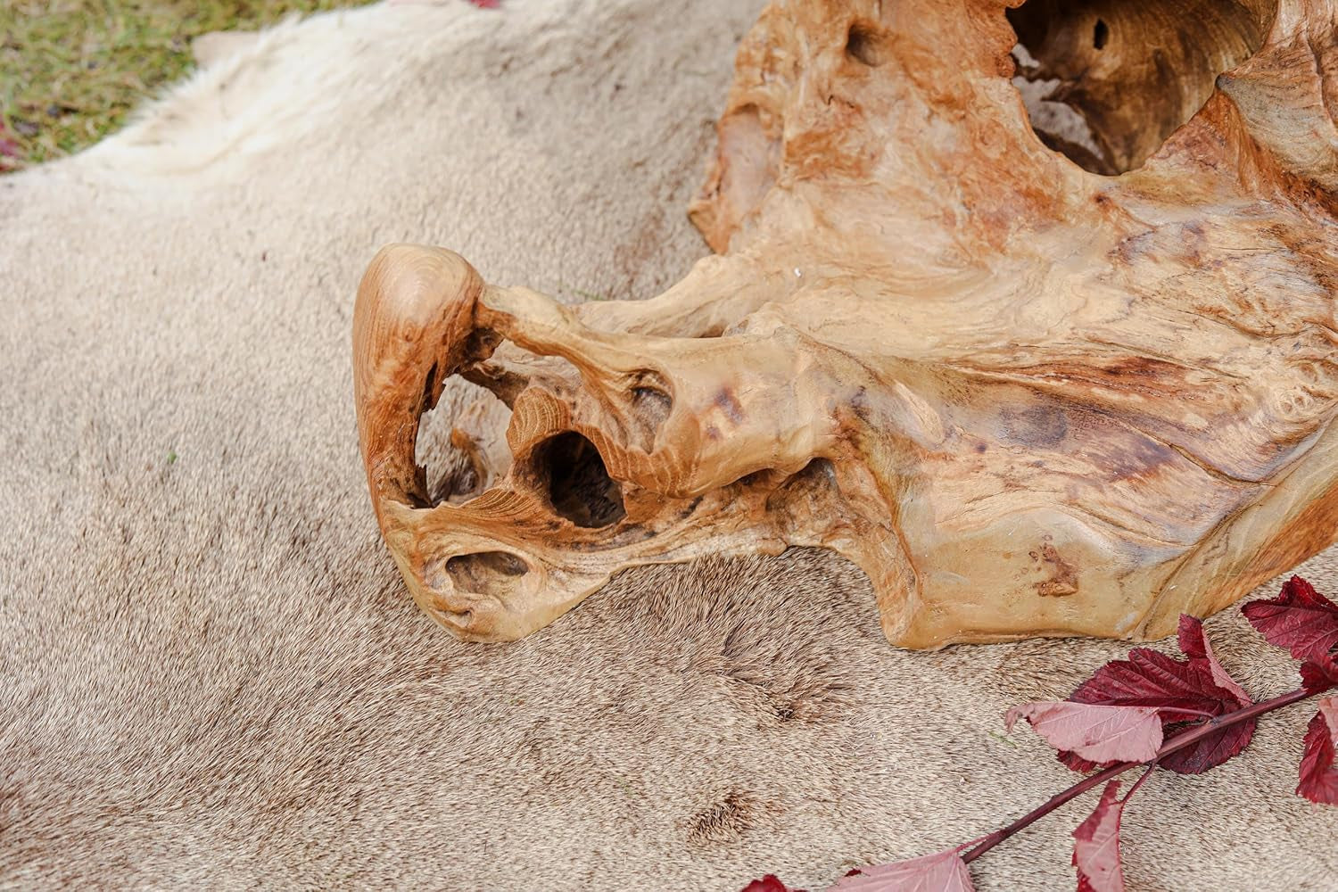 Windalf Rustikaler Couchtisch Juna 61 Cm Garten & Balkon Beistelltisch Handarbeit Wurzelholz