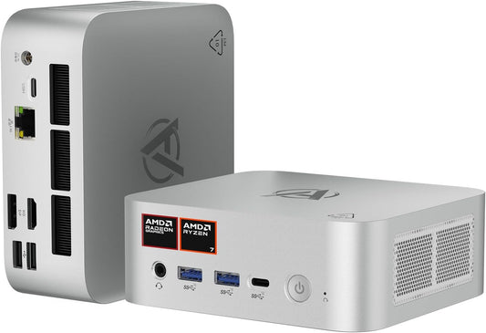 AWOW Mini Gaming PC Win-11 Pro Mit AMD Ryzen 7 8745HS (8 Kerne, Bis 4,9 Ghz), 32 GB Dual DDR5, 1TB Pcie 4.0 SSD, Radeon 780M Grafik, 4K Triple Display, Leiser Betrieb, Wifi 6, BT 5.2, 2.5G LAN