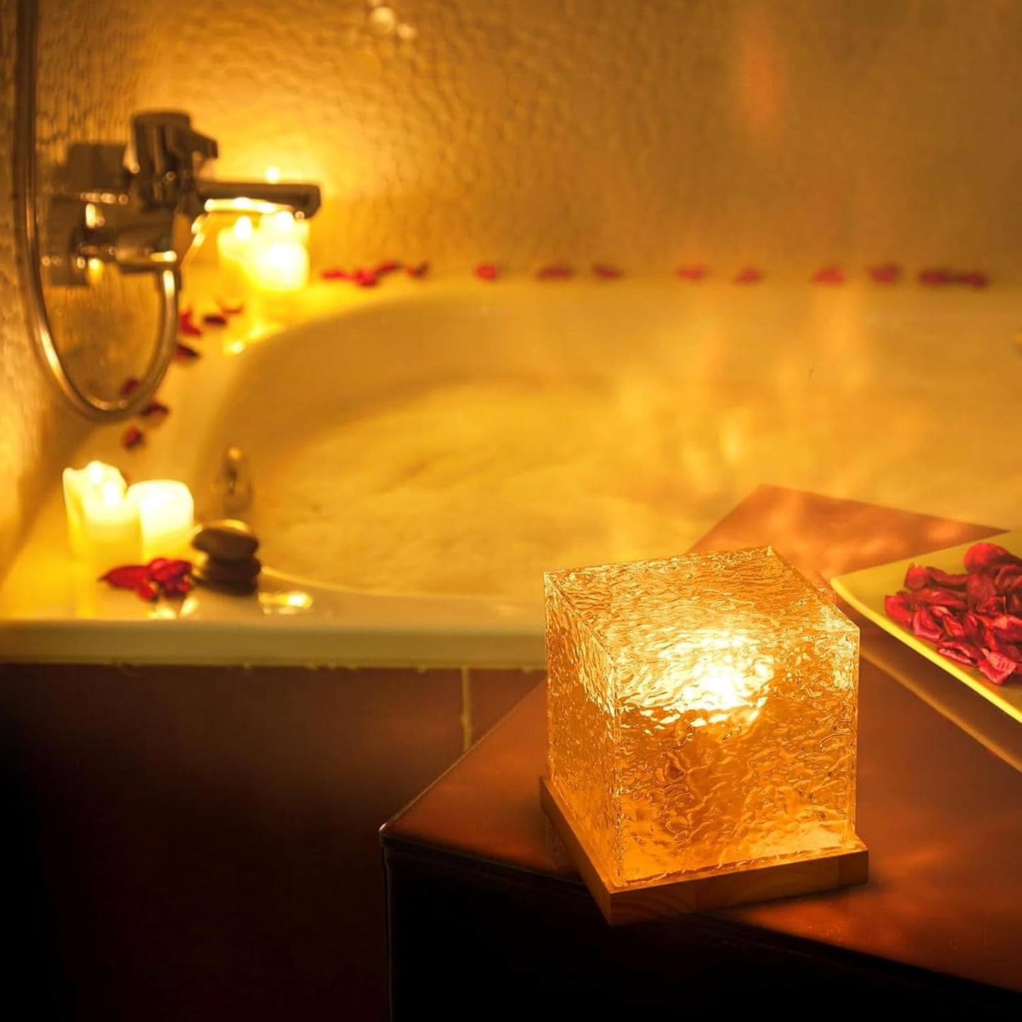 LED Kristall Tischlampe, Acryl Diamant Nachttischlampe, Wave Lamp Mit Fernbedienung, RGB Farbwechsel Nachtlicht Für Schlafzimmer, Wohnzimmer