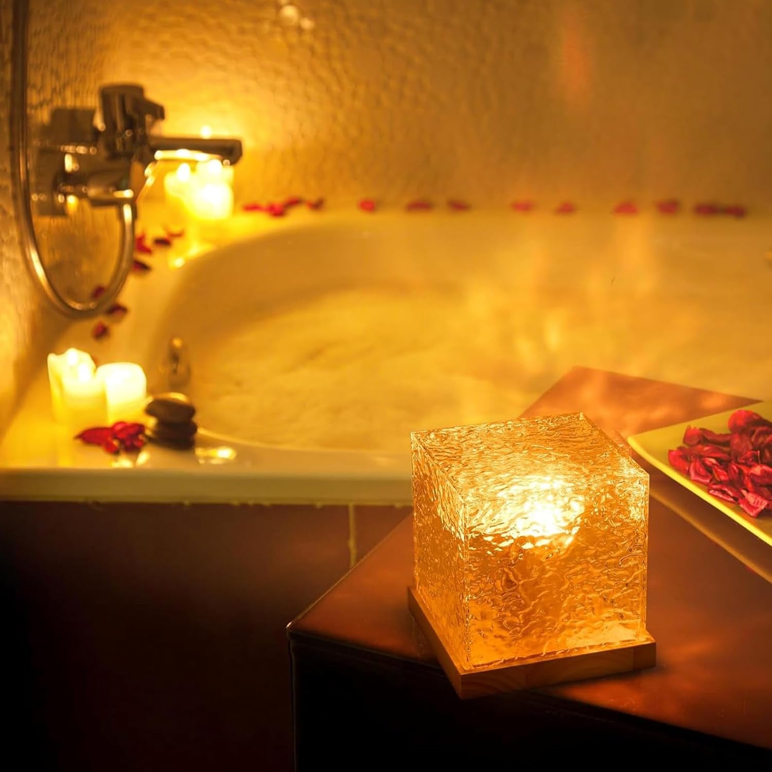 LED Kristall Tischlampe, Acryl Diamant Nachttischlampe, Wave Lamp Mit Fernbedienung, RGB Farbwechsel Nachtlicht Für Schlafzimmer, Wohnzimmer