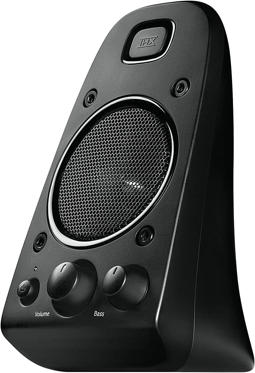 Logitech 980-000403 Lautsprechersystem Mit Subwoofer, THX Audio Zertifiziert, 400 Watt Spitzenleistung, Starke Bässe, Multi-Geräte PC / PS4 / Xbox / TV / Handy / Tablet, Schwarz, 3,5 Mm Eingänge