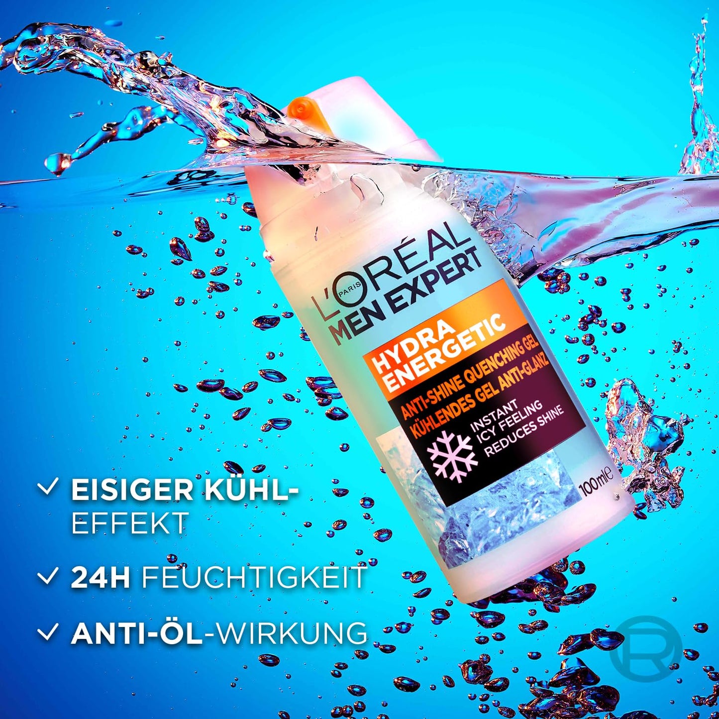 L'Oréal Men Expert XXL Kühlende Gesichtspflege Anti-Glanz Für Männer, Erfrischendes Und Mattierendes Gesichtsgel, Gesichtscreme Für Herren, Hydra Energy, [Amazon Exclusive], 1 X 100 Ml