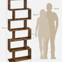 VASAGLE Bücherregal, Regal Mit 6 Ebenen, 24 X 70 X 191,6 Cm, Standregal, Büroregal, Freistehend, Dekoregal, Zur Präsentation, Modern, Für Wohnzimmer, Schlafzimmer, Büro, Vintagebraun LBC61BX