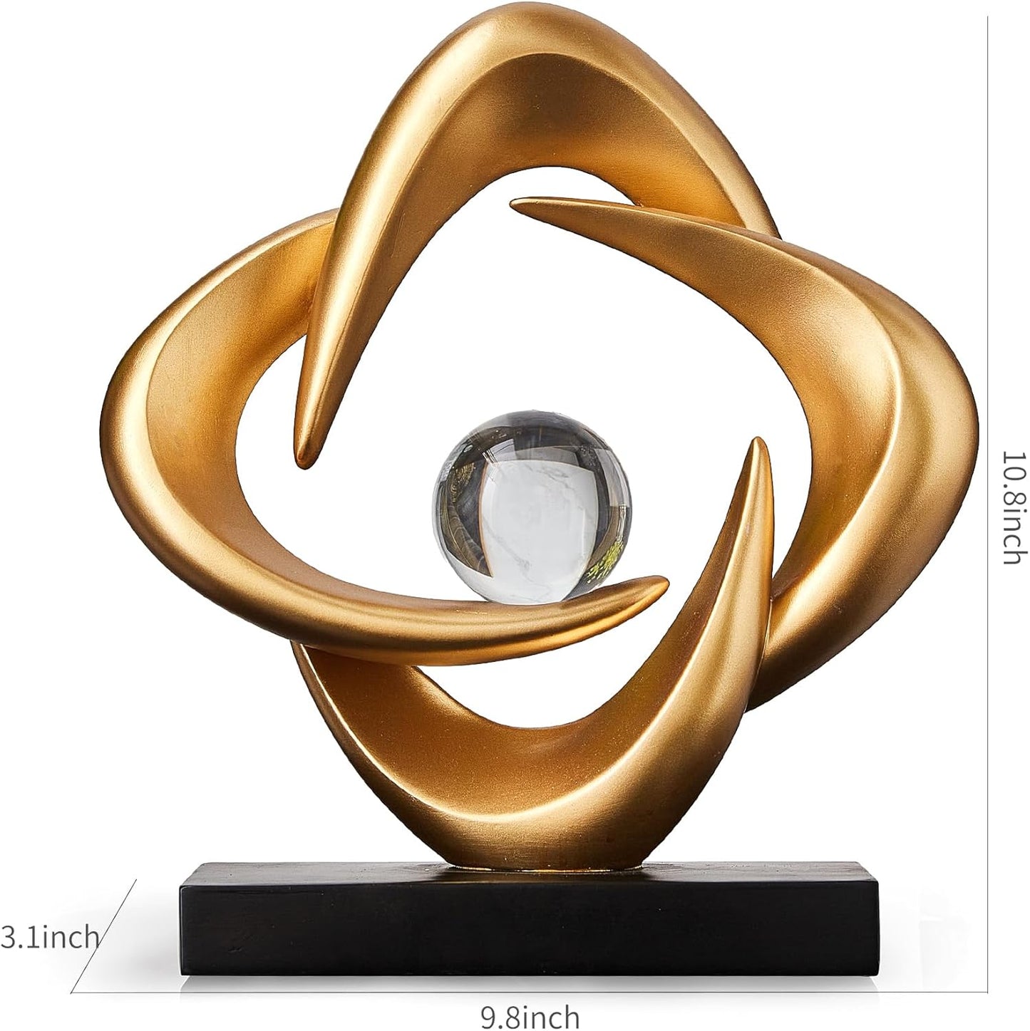 Abstrakte Kunst-Skulptur, Kunstharz, Gold, Dekorative Statue, Moderne Weiße Ornamente Für Wohnzimmer, Dekorativas Modernas Für Couchtisch/Eingang/Büro, Sammlerstücke (Gold)