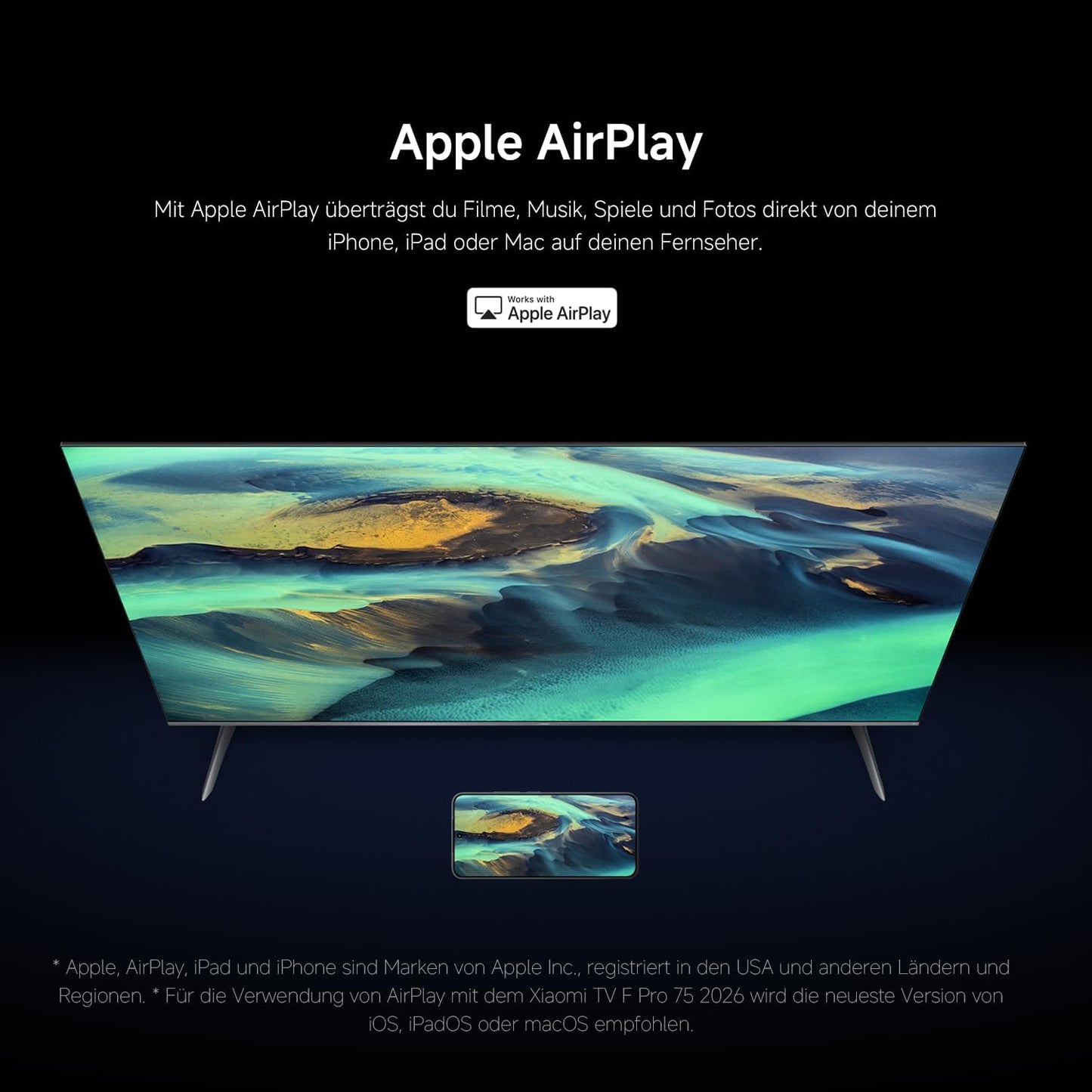 Xiaomi TV F Pro 75(190 Cm), 4K UHD QLED, Smart TV, Fire OS8, Triple Tuner DVB-C/S/S2/T/T2,HDR10+, 60Hz Mit 120Hz Game Boost Mode,Memc,Sprachsteuerung Mit Alexa,2Gb+32Gb,Kompatibel Mit Apple Airplay