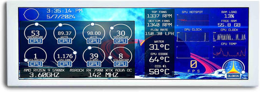 VSDISPLAY Weiß 7,84 Zoll 1280 X 400 IPS Mini Monitor Stretched Bar LCD Display Mit USB C Video Port